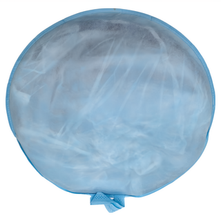 雲朵邊蒙古包 無底 淺灰 網紗/滌綸材質, 190 x 100cm, 寶藍色