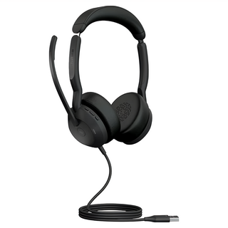Jabra Evolve2 50 商務有線貼耳式主動降噪耳機麥克風 AirComFort技術 Stereo 1個, 25089-999-999, Black