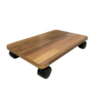 單館主機架 無邊框E1合成板 移動式板車 適用各種場景, 原木紋色, 1個