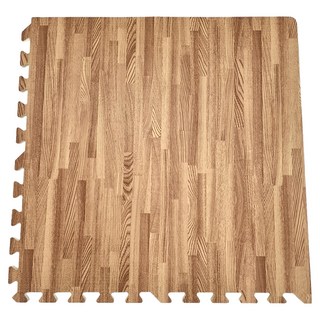 經典日式風耐磨 木紋 巧拼地墊 16片, 淺木紋, 1組