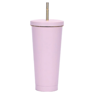JOEKI 不銹鋼吸管杯 簡約便攜, 粉色, 750ml, 1個