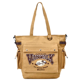 Vanwalk 出走 美式星球復古手提托特包 V2563, 土星黃