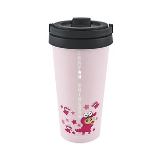 Shinchan 蠟筆小新 隨行杯 500ml 可愛卡通保溫杯, 1個, 恐龍 粉色 + 黑色