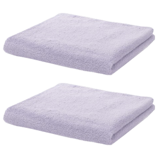 日本桃雪 精梳棉毛巾 柔軟不易落棉絮 更蓬鬆、更吸水 飯店愛用款, 雪青, 2條