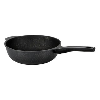 潔豹 家悅鑄造抗沾深型平底鍋 28cm 鍋底導磁 無鉚釘設計 超厚鍋身 台灣製造, 1個