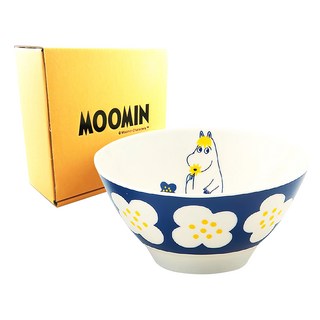 yamaka 山加商店 moomin彩繪陶瓷碗禮盒 (MM034-312) 280ml 碗, 嚕嚕米 白色 + 藍色 + 黃色, 1盒