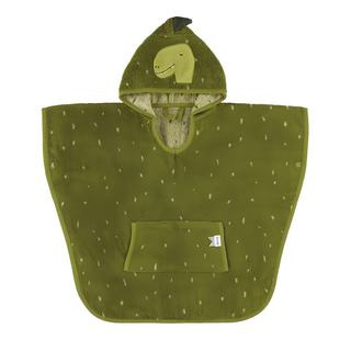 Trixie 兒童款動物造型有機棉連帽斗篷 - 嚴選 低敏抗菌 連身設計, 64 x 47cm, 威力恐龍