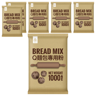 開元食品 Q麵包專用粉 烘焙食品 麵食 彈牙, 1kg, 6包