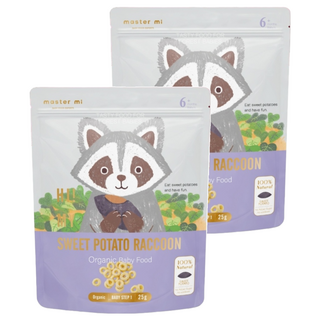 master mi 米大師 有機寶寶蔬菜餅, 地瓜浣熊, 25g, 2包