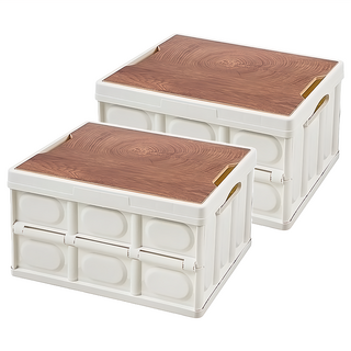 comet 露營桌板摺疊收納箱 28L, 白色, 2個