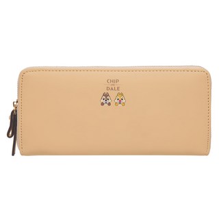 CHIP 'N' DALE 奇奇蒂蒂 拉鍊長夾 米色 人造皮革, 19.5 x 2 x 9cm, 1個