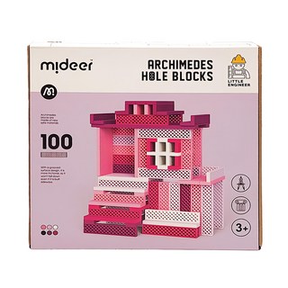 mideer 阿基米德洞洞積木 MD1164 3歲以上 100片, 粉紫色, 1盒