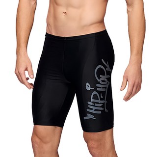 Summer love 夏之戀 大男七分泳褲, 彈性纖維, 尼龍, M, 黑色