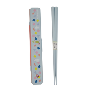 Skater 無聲塑膠筷子 附收納盒, MOOMIN, 筷子 + 收納盒, 1組