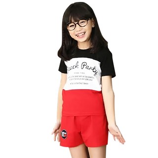 NEW FORCE 百搭舒適棉質親子裝 圓領設計, 6/110, 紅色 + 白色 + 黑色