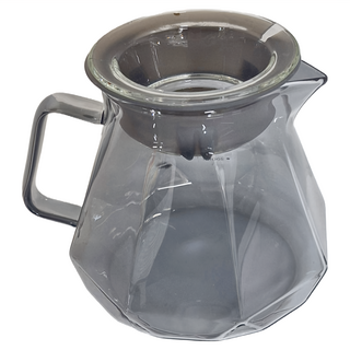 卡特屋 黑曜石咖啡分享壺, 600ml 菸灰 (含壺蓋), 無鉛耐熱玻璃, 1個