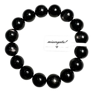 天然黑銀曜石 12mm 39g, 手珠