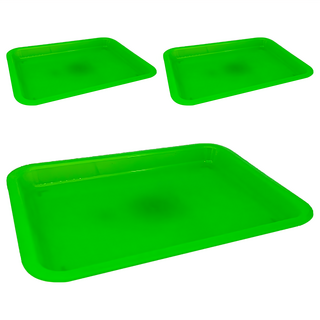 百貨King 500塑膠長方盤托盤 PP材質 台灣製造, 49.5 x 34 x 3cm, 綠色, 3個