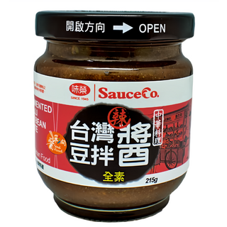 味榮 台灣辣豆拌醬 源釀醬油 熟成半年赤味噌調味, 215g, 1罐