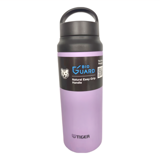 TIGER 虎牌 抗菌加工運動型保溫瓶, 防滑表面處理, 斜柄握把設計, 600ml, 丁香紫, 1個