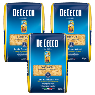 DE CECCO 得科 螺旋麵 NO.34 堅持傳統製麵法 彈牙口感, 500g, 3包