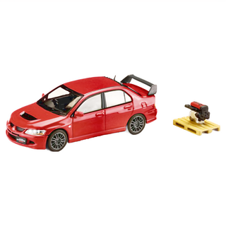 Hobby JAPAN 1/64 三菱 MITSUBISHI LANCER EVOLUTION 8 MR GSR + 展示引擎 純紅, 1個