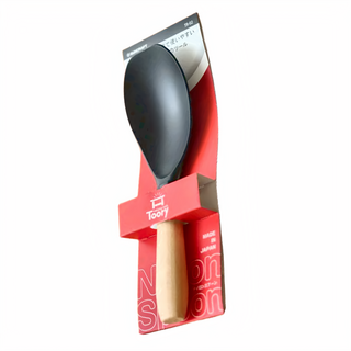 SUNCRAFT 川嶋 多功能電烤盤專用 木柄攪拌勺 - 尼龍耐熱材質，天然木, 21 x 6.5 x 3.5cm, 1支