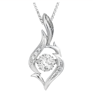 Crossfor New York 純銀懸浮閃動項鍊 925純銀 頂級鋯石