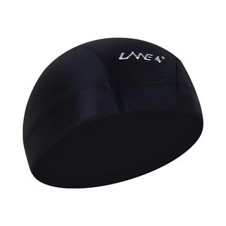 LANE4 羚活 男款LYCRA萊卡泳帽, 單一尺寸, 黑印白, 1個
