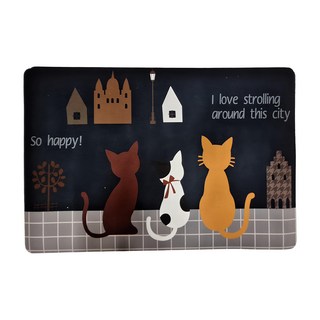 軟式珪藻土踏墊 Set 2, 60 x 40cm, 歡樂貓咪