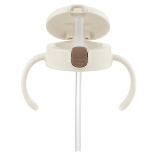 Richell 利其爾 TLI 吸管上蓋組 米白 7個月以上, 上蓋配件 + 吸管, 1組