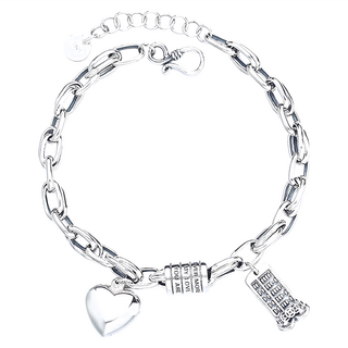 財神小舖 真愛守護算盤手鍊 925純銀材質, SB-1002, 20 x 1.5 x 0.8cm