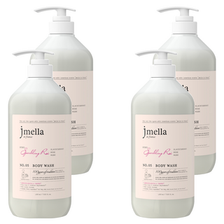 jmella 法式漫舞香水沐浴乳 黑醋栗玫瑰麝香香氛 溫和清潔肌膚 柔滑舒適感受, 1L, 4瓶