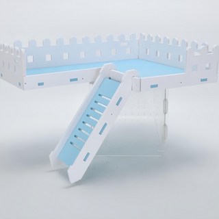 YEE 倉鼠籠超大別墅 寵物籠子 平台, 藍白色, 1個