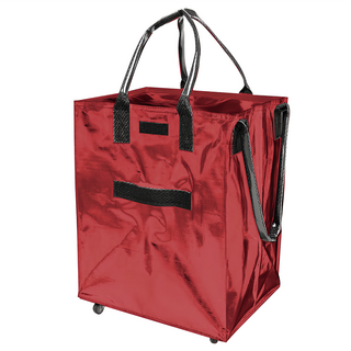 bebehome 防潑水摺疊編織收納推車, 紅色, 1個