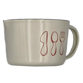 LifeShopping 琺瑯量杯 500ml, 米白色, 1個