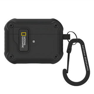 NATIONAL GEOGRAPHIC 國家地理 RuggedBumper 自動開蓋保護殼, AirPods Pro/Pro2, 黑色, 1個
