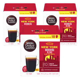 NESCAFE 雀巢咖啡 Dolce Gusto 多趣酷思 紐約美式晨光濃烈咖啡膠囊, 8.3g, 18顆, 3盒