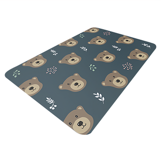 FAmILyLIFE 生活 硅藻泥快速吸水防滑腳踏墊 720g, A-087-15 熊熊異想