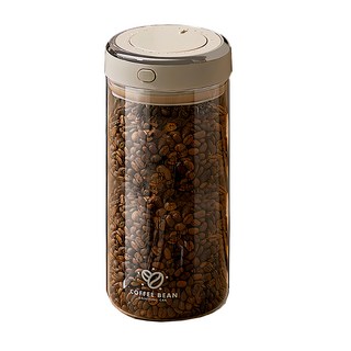 上手家居 密封罐 1.7L 防潮保鮮罐 單手操作 咖啡豆儲物罐, 1個, 單一顏色