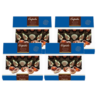 Cupido 酷比特 貝殼榛果夾心巧克力, 大理石紋牛奶巧克力, 250g, 4盒
