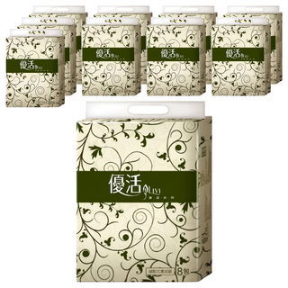 LIVI 優活 抽取式柔拭紙 原生紙漿不含螢光劑 100抽, 8包, 10袋