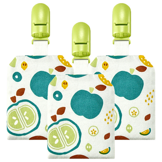 KU.KU Duckbill 酷咕鴨 順風順水平安袋, 柔軟布料, 堅韌安全夾, 青蘋果, 3個