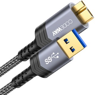 CODEWAY USB A-Micro B 外接傳輸線, 黑色, 1m, 1條