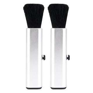 UniSync 兩段伸縮收納式 天然羊毛鍵盤縫隙清潔刷, 銀色, 2支