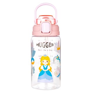 HUGGER 兒童彈蓋吸管水壺 Tritan 550ml 亮麗公主, 1個
