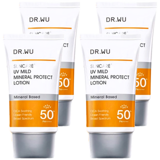 DR.WU 達爾膚 台灣公司貨 低敏物理舒緩防曬乳, 35ml, 4條