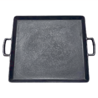 IWACHU 岩鑄 方形無條紋烤盤 30 x 28 x 2.5cm 3.23kg, 23013, 1個, 黑色