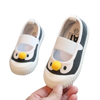 愛貝比 鬆緊套鞋帆布鞋 幼稚園室內鞋 16cm 小企鵝
