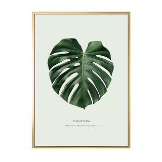 欣欣向榮 龜背竹 Monstera 繁榮、成長與成功 壁掛藝術畫, 70 x 50cm, 金色